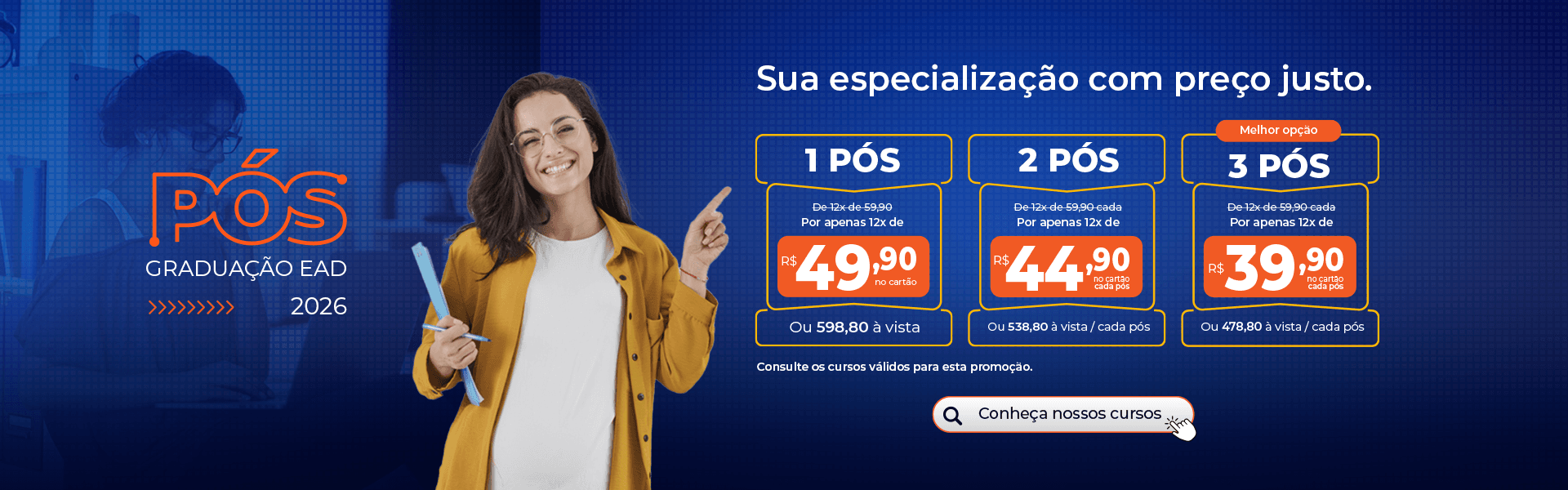 Promoção Facuminas 3 Cursos por 12x de R$39,90